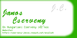 janos cserveny business card